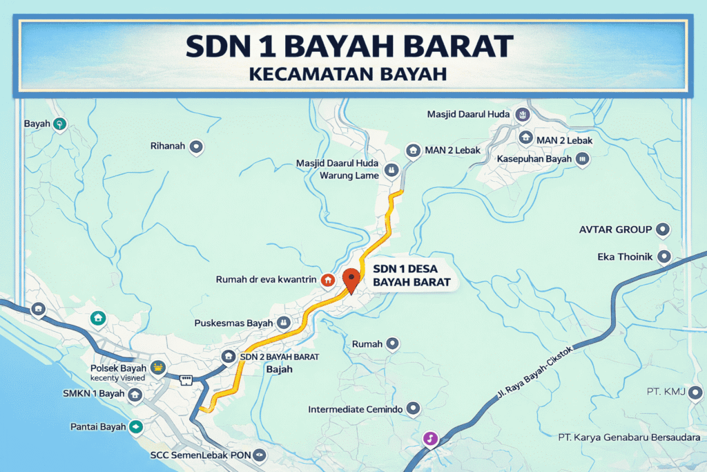 Peta Lokasi SDN 1 Bayah Barat