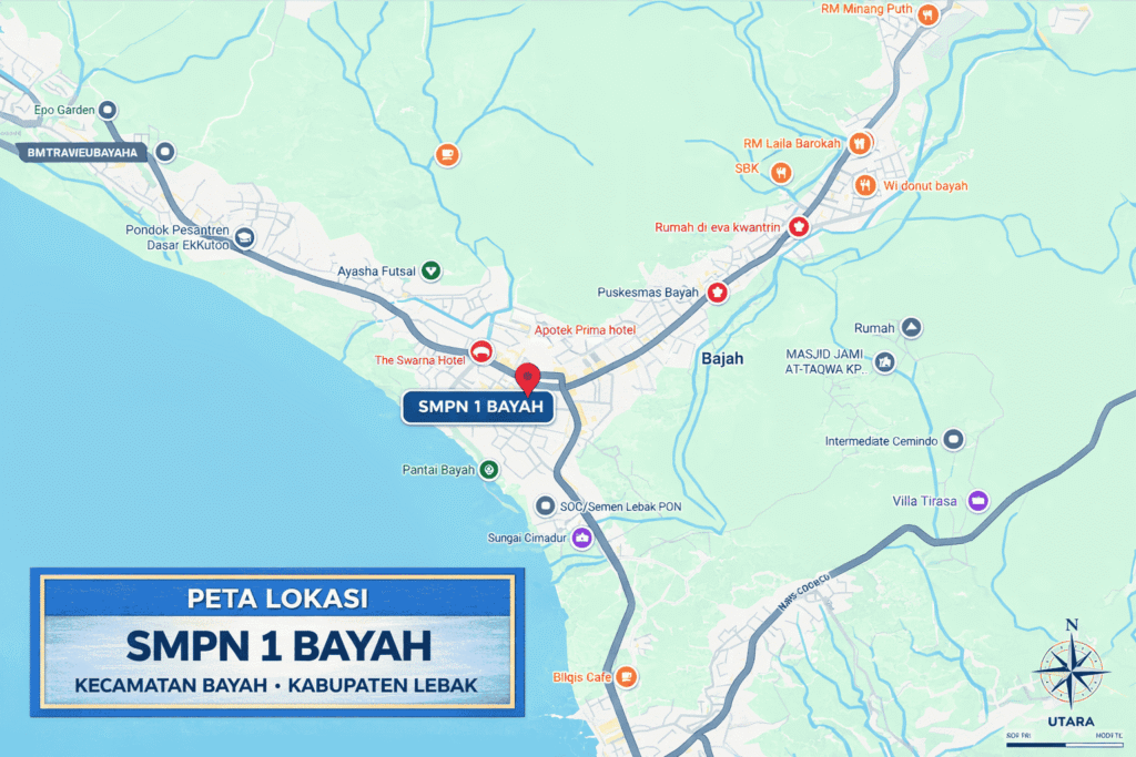 Ilustrasi Peta SMPN 1 Bayah Kecamatan Bayah