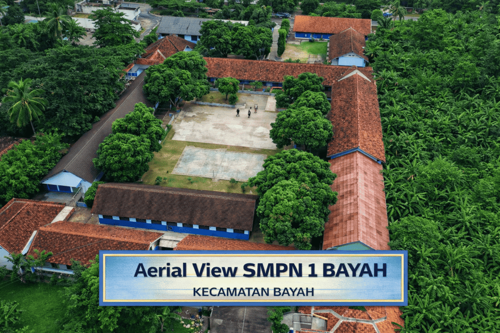 Tampak Atas Bangunan SMPN 1 Bayah Kecamatan Bayah
