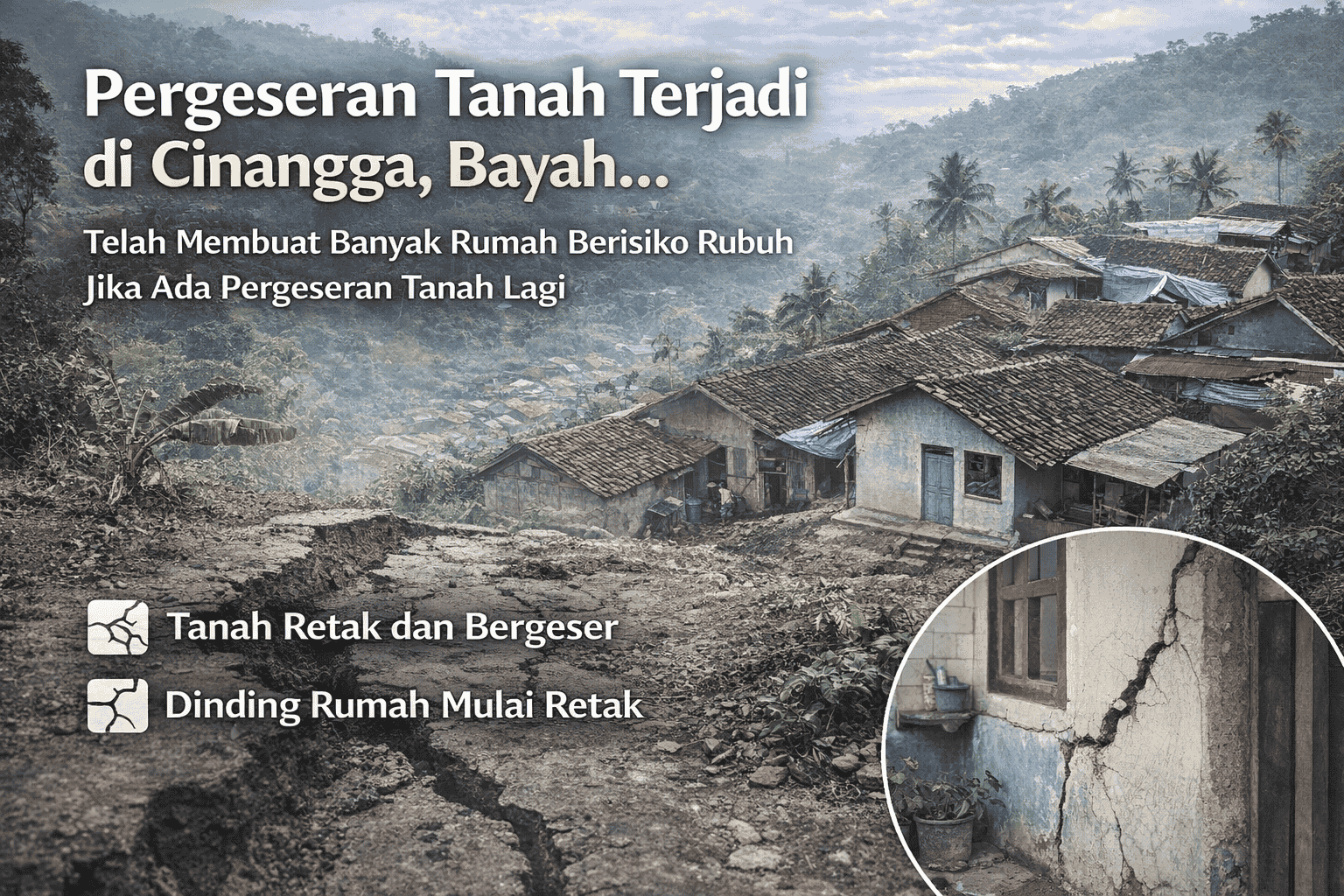 pergeseran tanah terjadi di cinangga bayah