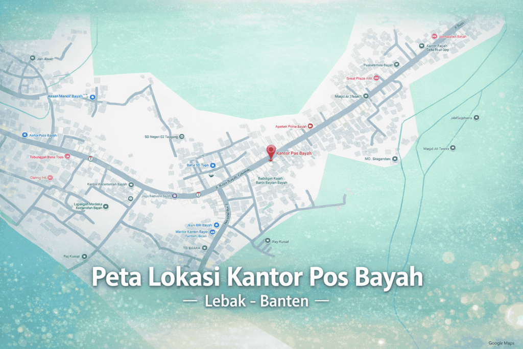 peta lokasi kantor pos bayah