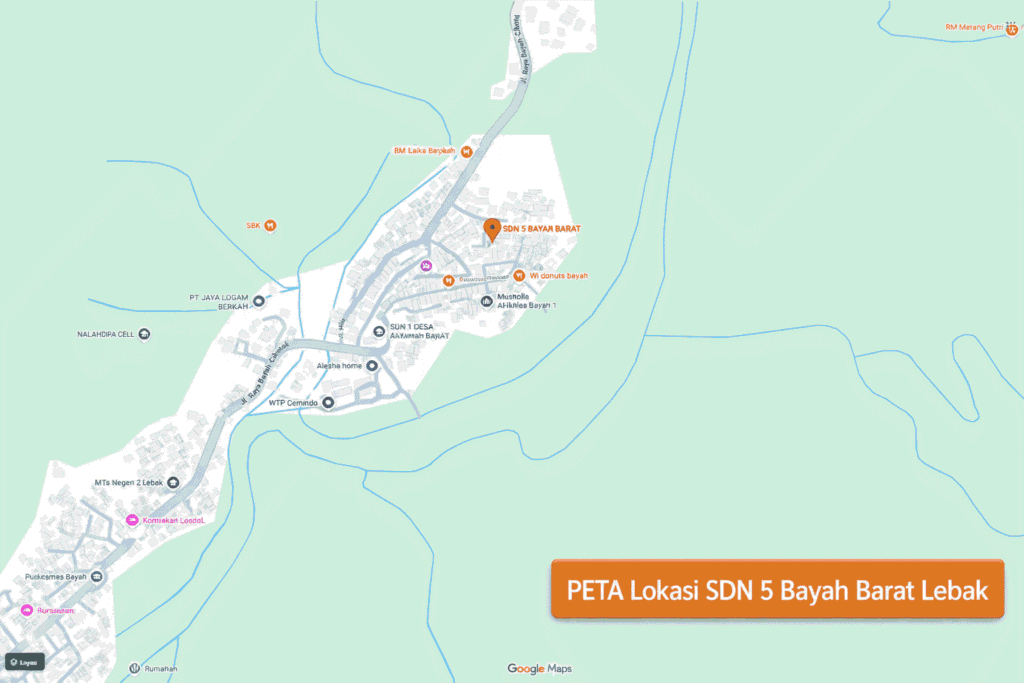 Peta lokasi SDN 5 Bayah Barat Lebak